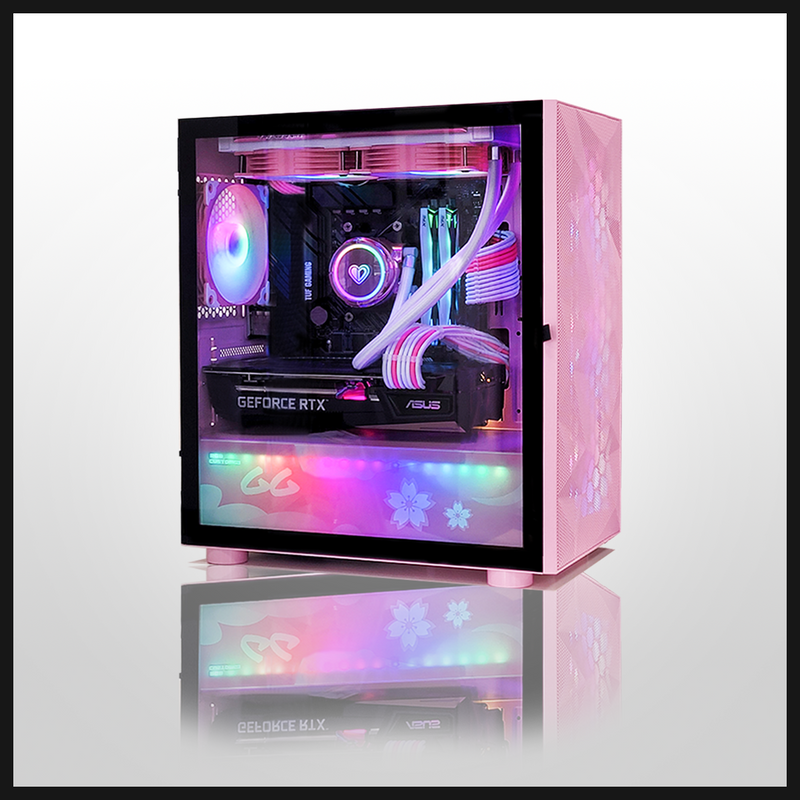 pink odyssey airflow gaming pc with pink pc case fan