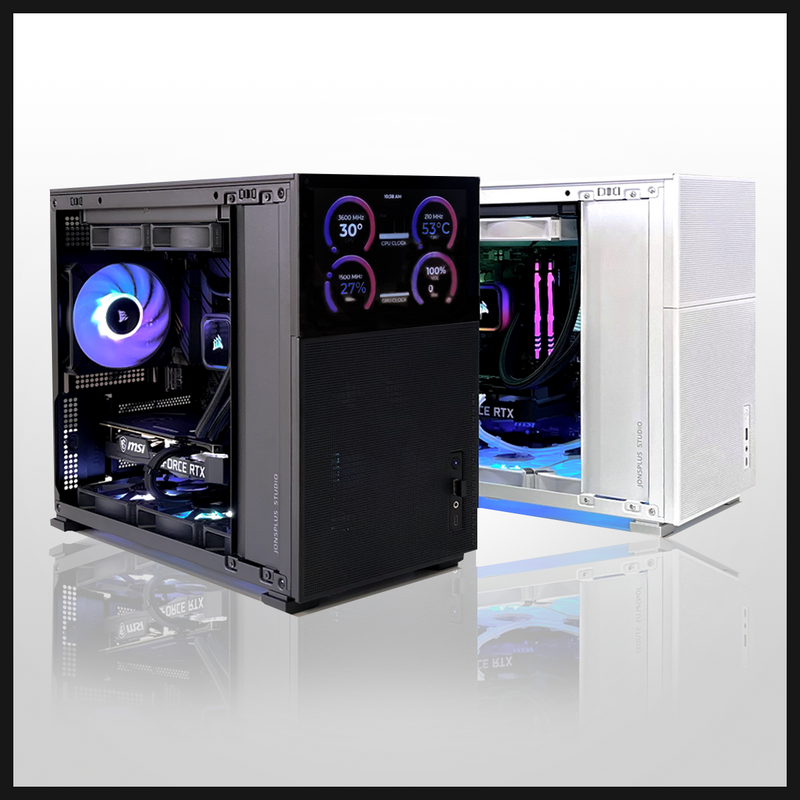 pulse gaming pc builds in white and black