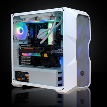 Black Custom Gaming Pc Computer with Glass Windows and Colorful Bright Rgb  Rainbow Led Lighting Isolated White Background Stock Image - Image of  cooler, digital: 231232093